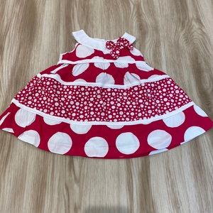 Rare, too 6-9m hot pink polka dot dress